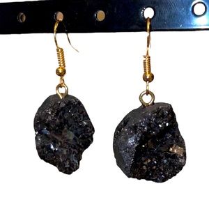 Black stone earrings